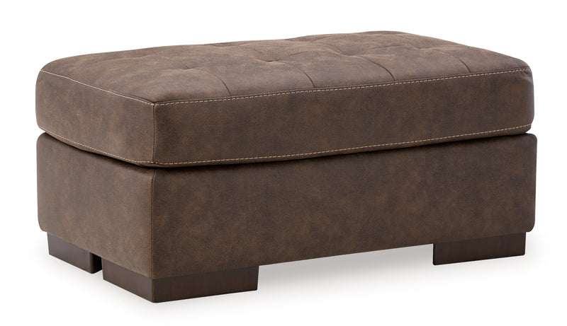 Maderla Walnut Chair And Ottoman