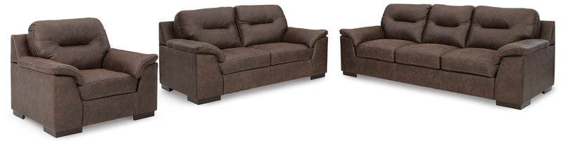 Maderla Walnut Sofa Loveseat And Chair