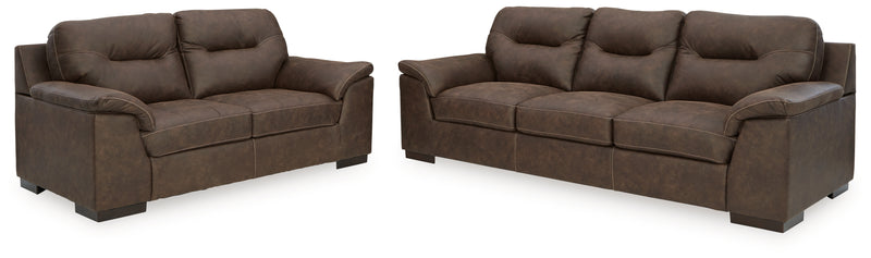 Maderla Walnut Sofa And Loveseat