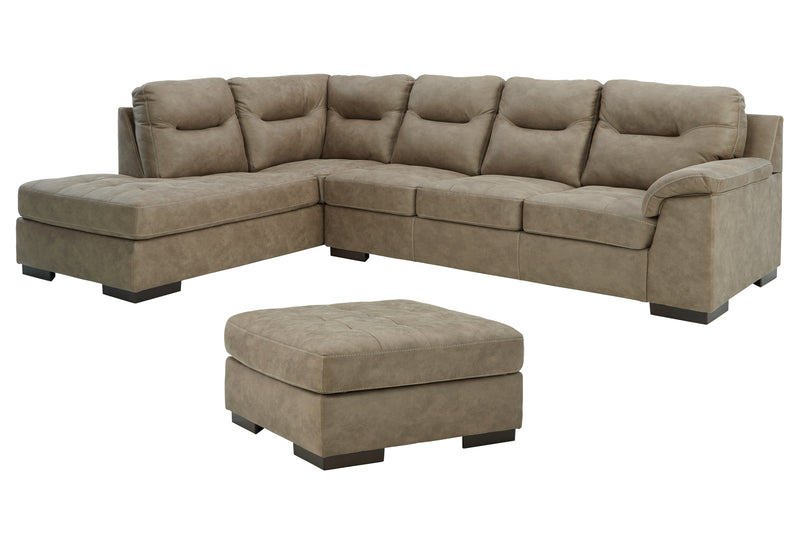 Maderla Pebble 2-Piece Sectional With Ottoman