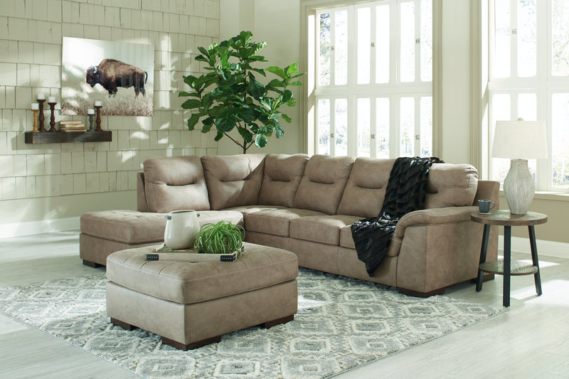 Maderla Pebble 2-Piece Sectional With Ottoman