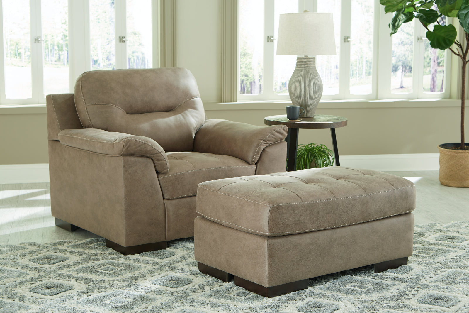 Maderla Pebble Chair And Ottoman