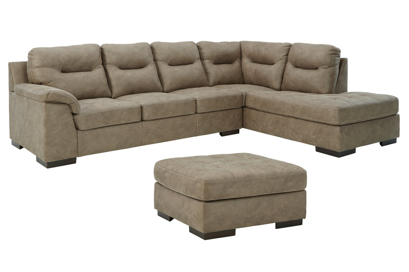 Maderla Pebble 2-Piece Sectional With Ottoman