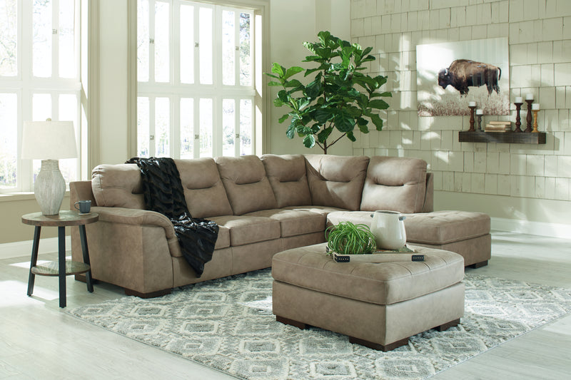 Maderla Pebble 2-Piece Sectional With Ottoman