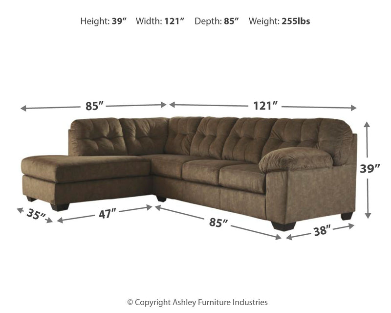 Accrington Earth Microfiber 2-Piece Sectional With Chaise