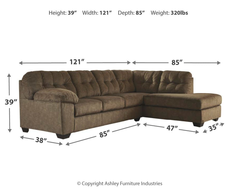 Accrington Earth Microfiber 2-Piece Sleeper Sectional With Chaise