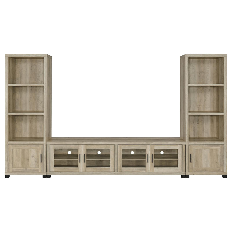 Sachin Sachin 3-Shelf Media Tower With Storage Cabinet Antique Pine 707746