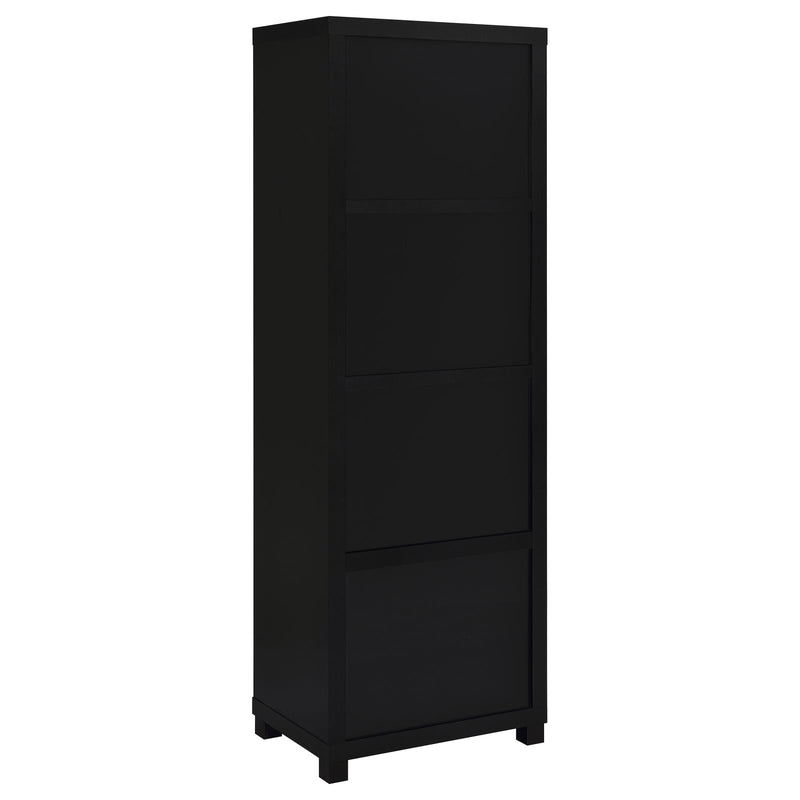 Jupiter 3-Shelf Media Tower Bookcase With Storage Cabinet Black 707756