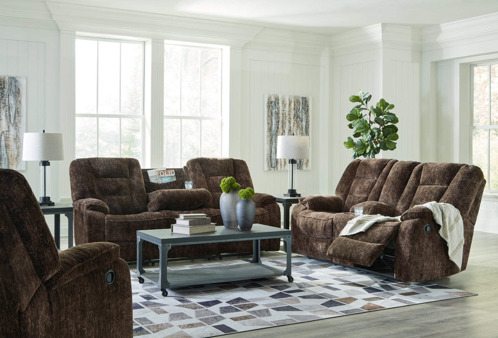 Soundwave Chocolate Sofa, Loveseat And Recliner