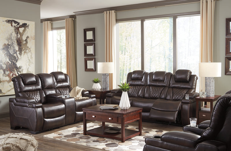 Warnerton Chocolate Sofa Loveseat And Recliner