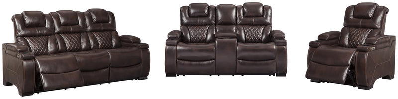 Warnerton Chocolate Sofa Loveseat And Recliner