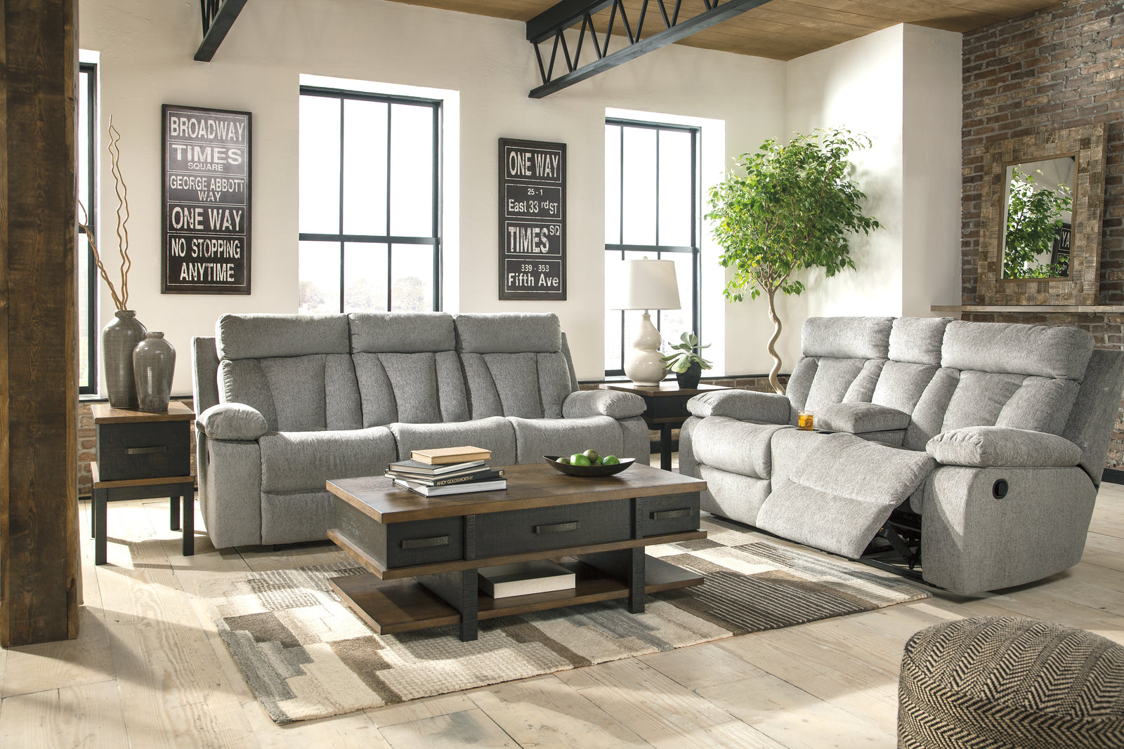 Mitchiner Fog Sofa And Loveseat