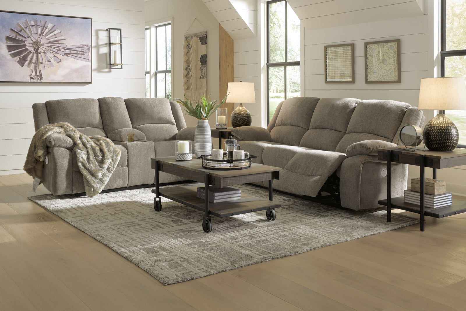 Draycoll Pewter Sofa And Loveseat