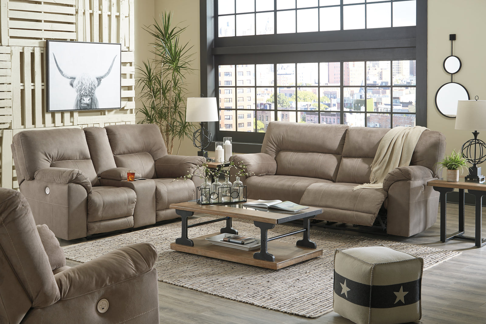 Cavalcade Slate Sofa Loveseat And Recliner