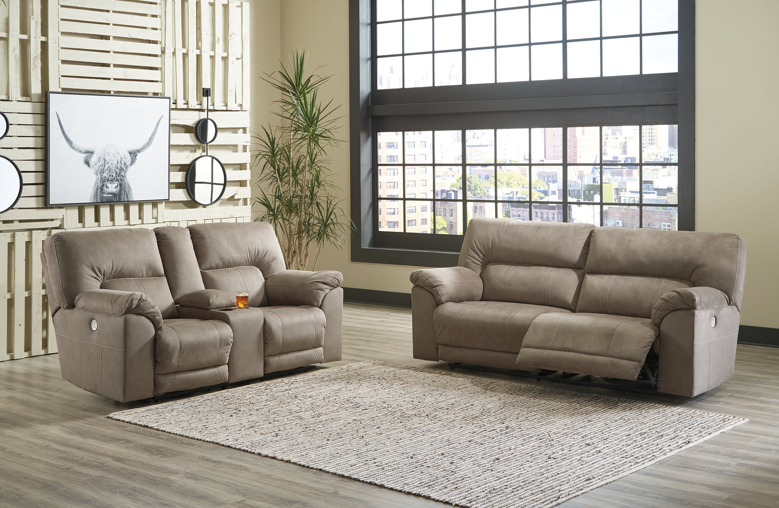 Cavalcade Slate Sofa And Loveseat