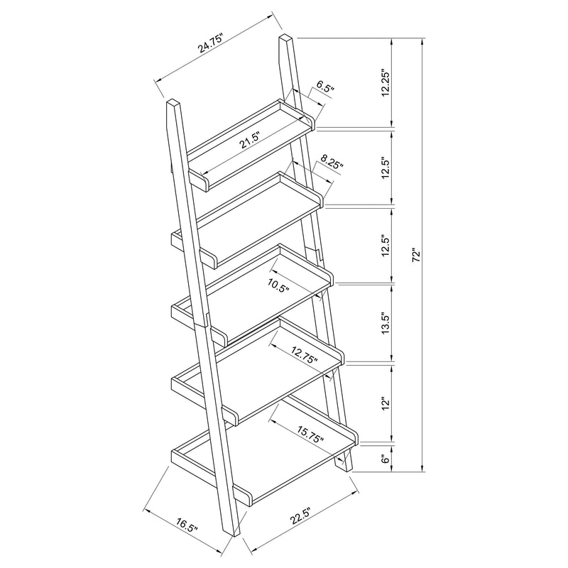 Colella 3 Piece Storage Ladder Bookcase Set Cappuccino