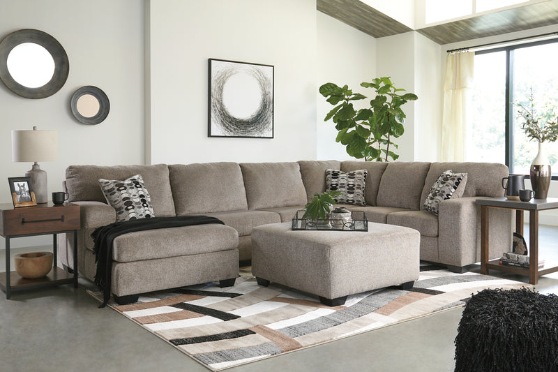 Ballinasloe Platinum 3-Piece Sectional With Ottoman