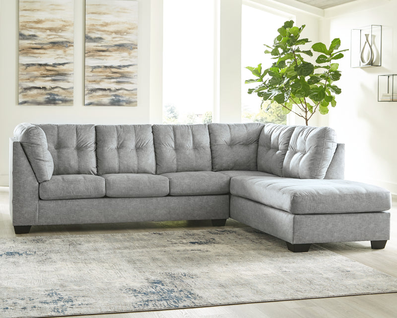 Falkirk Steel 2-Piece Sectional With Chaise And Sleeper