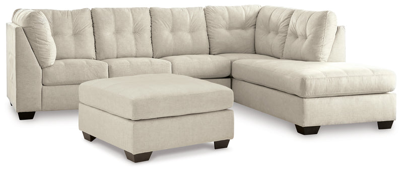 Falkirk Parchment 2-Piece Sectional With Ottoman