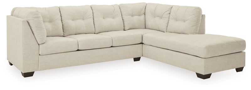 Falkirk Parchment 2-Piece Sectional With Ottoman