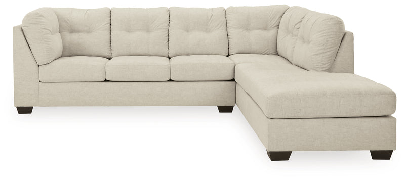 Falkirk Parchment 2-Piece Sectional With Ottoman