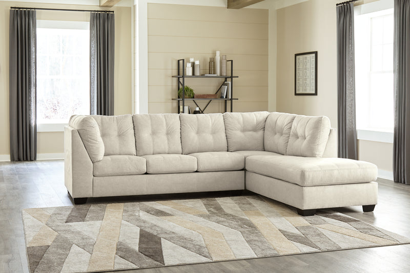 Falkirk Parchment 2-Piece Sectional With Ottoman