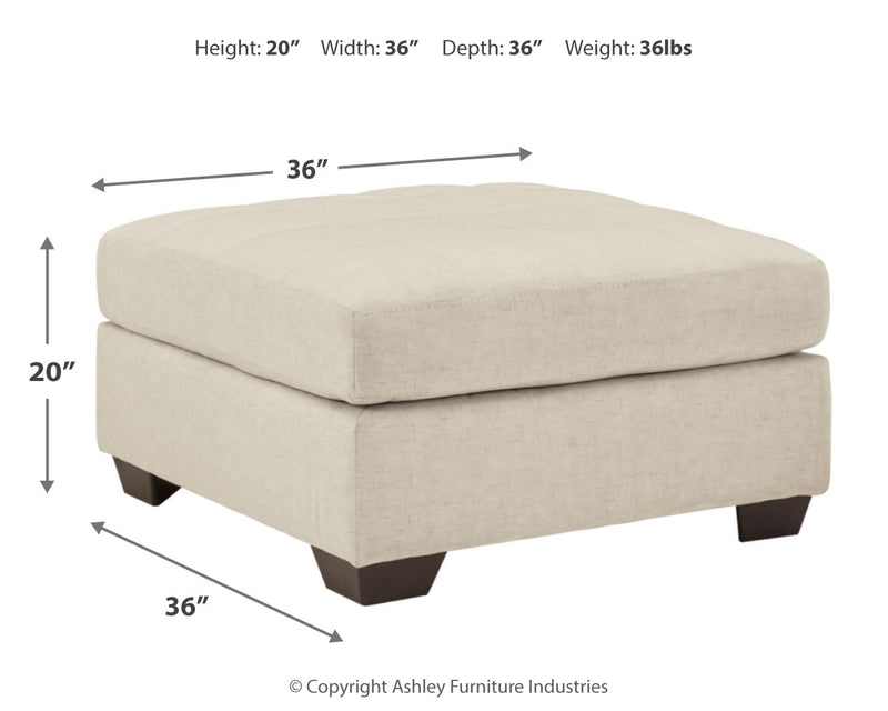 Falkirk Parchment 2-Piece Sectional With Ottoman