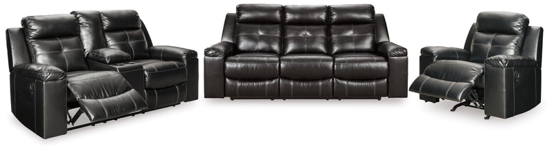 Kempten Black Sofa Loveseat And Recliner