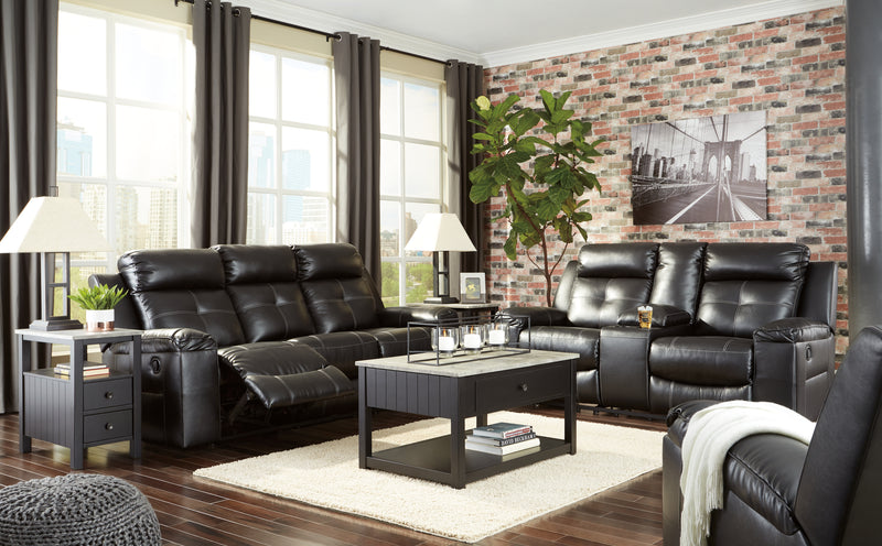 Kempten Black Sofa Loveseat And Recliner