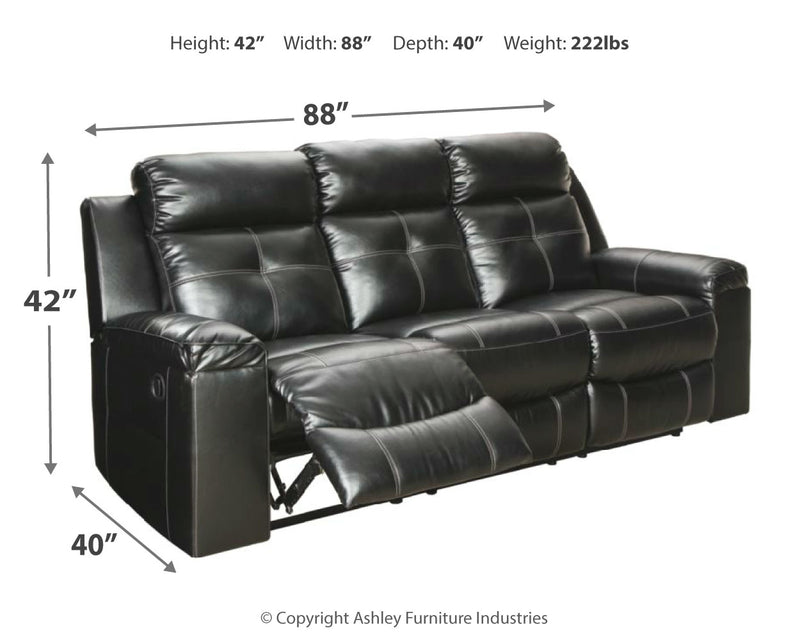 Kempten Black Sofa Loveseat And Recliner