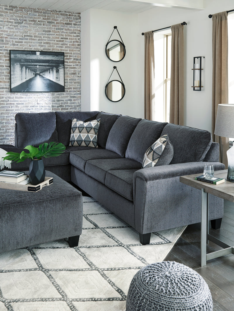 Abinger Smoke Chenille 2-Piece Sectional With Chaise