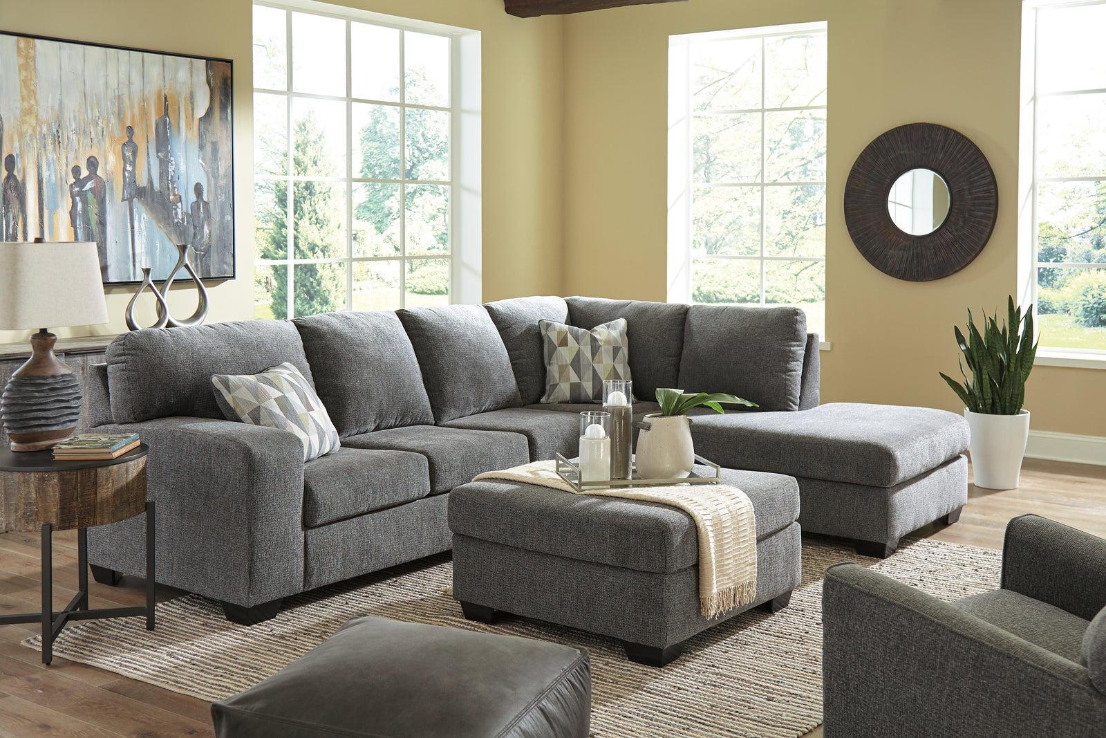 Dalhart Charcoal 2-Piece Sectional With Recliner