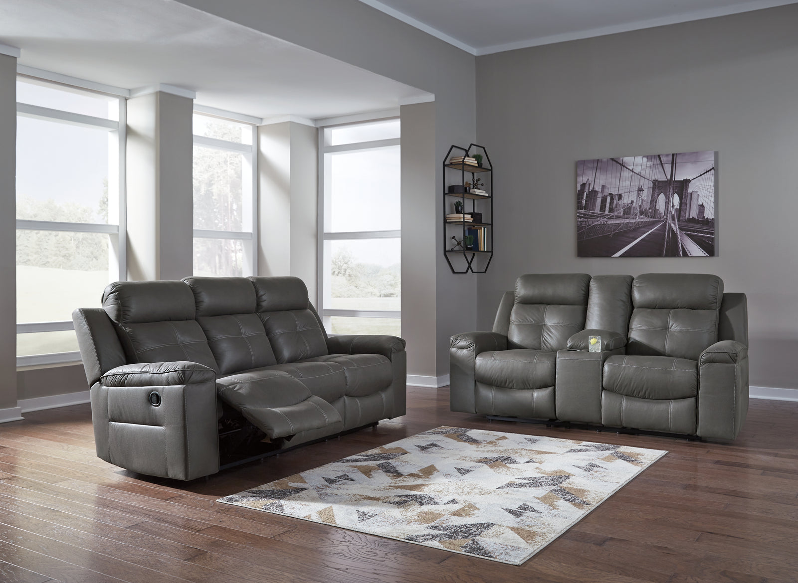 Jesolo Dark Gray Sofa And Loveseat