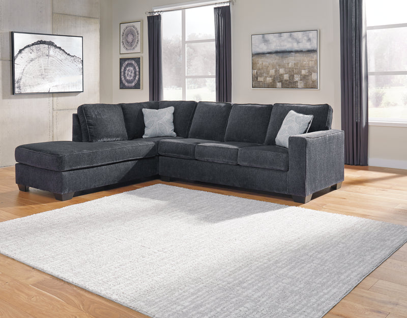 Altari Slate Chenille 2-Piece Sleeper Sectional With Chaise