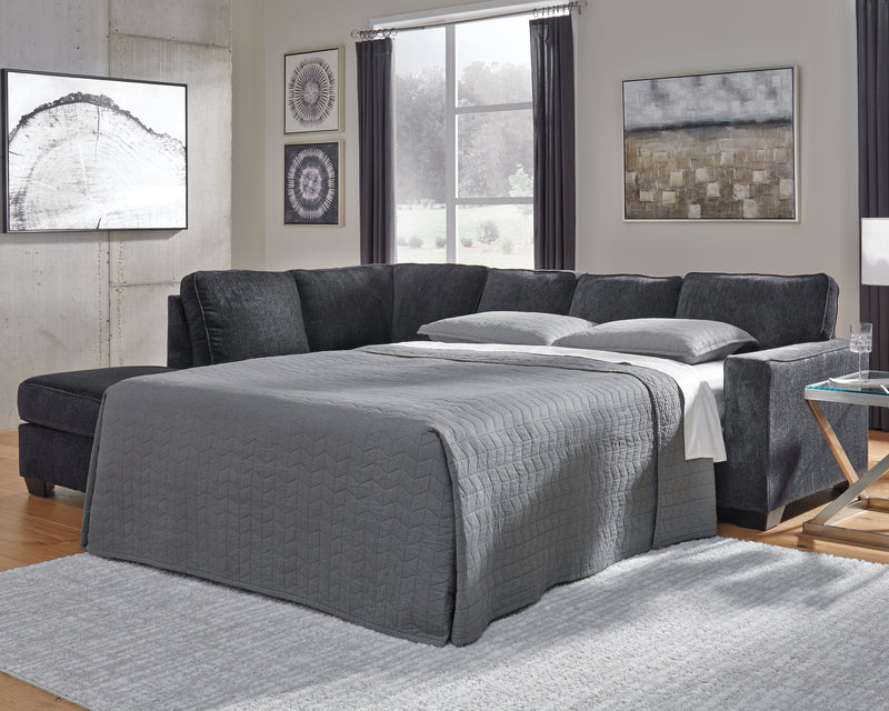 Altari Slate Chenille 2-Piece Sleeper Sectional With Chaise