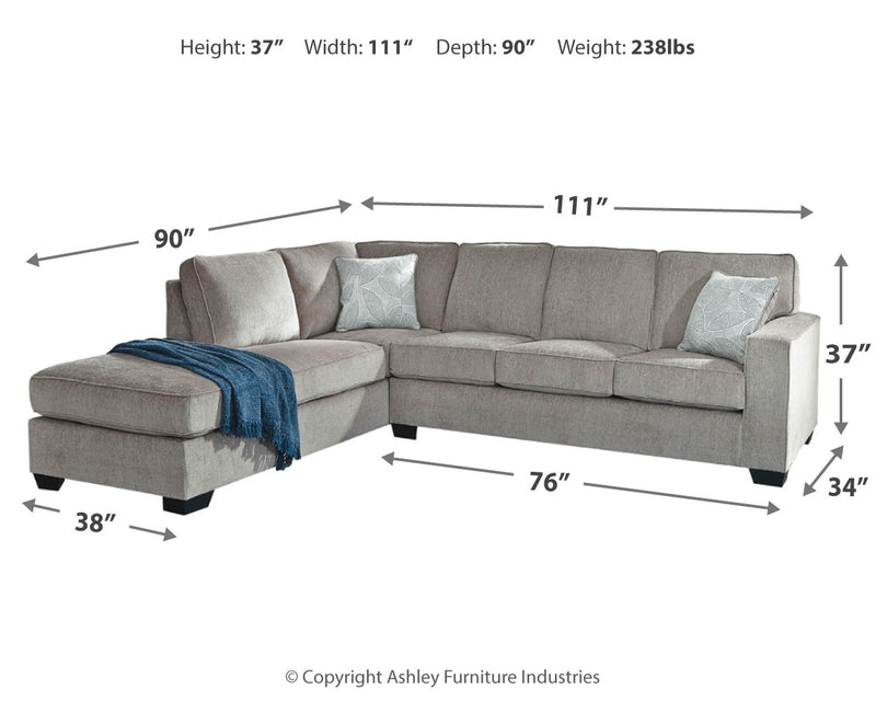 Altari Alloy Chenille 2-Piece Sectional With Chaise 87214S1