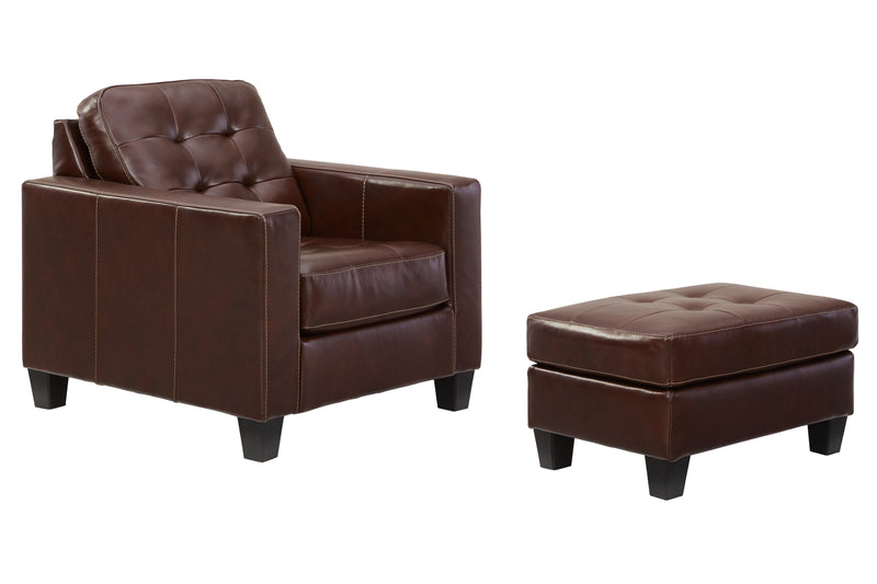 Altonbury Walnut Chair And Ottoman