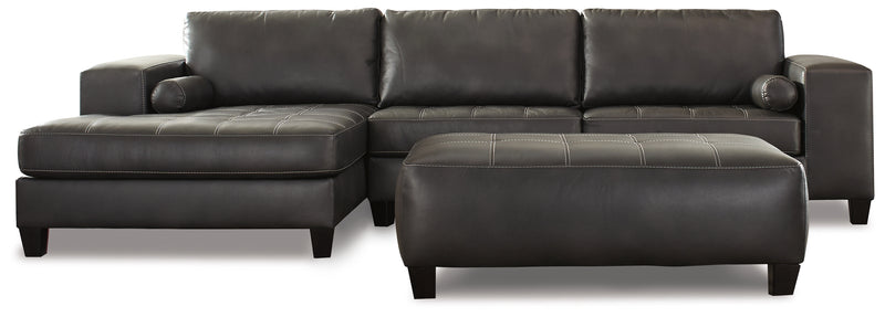 Nokomis Charcoal 2-Piece Sectional With Ottoman