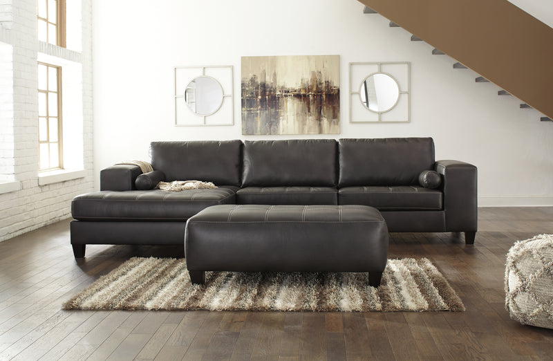 Nokomis Charcoal 2-Piece Sectional With Ottoman