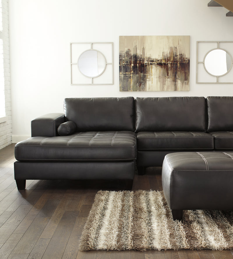 Nokomis Charcoal 2-Piece Sectional With Ottoman