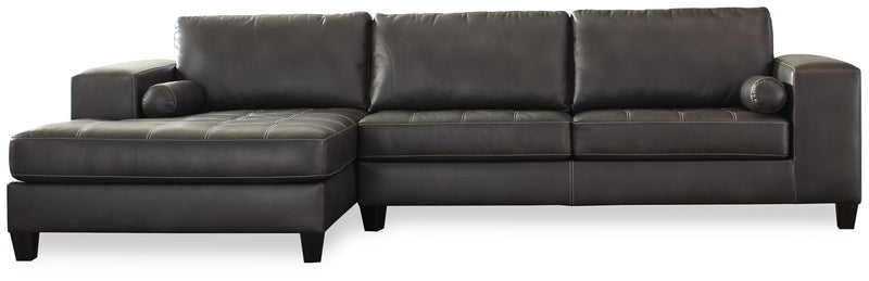 Nokomis Charcoal 2-Piece Sectional With Ottoman