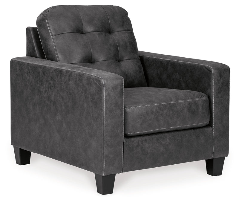 Venaldi Gunmetal Chair And Ottoman