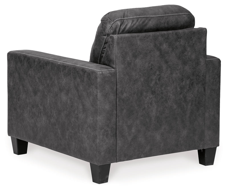 Venaldi Gunmetal Chair And Ottoman