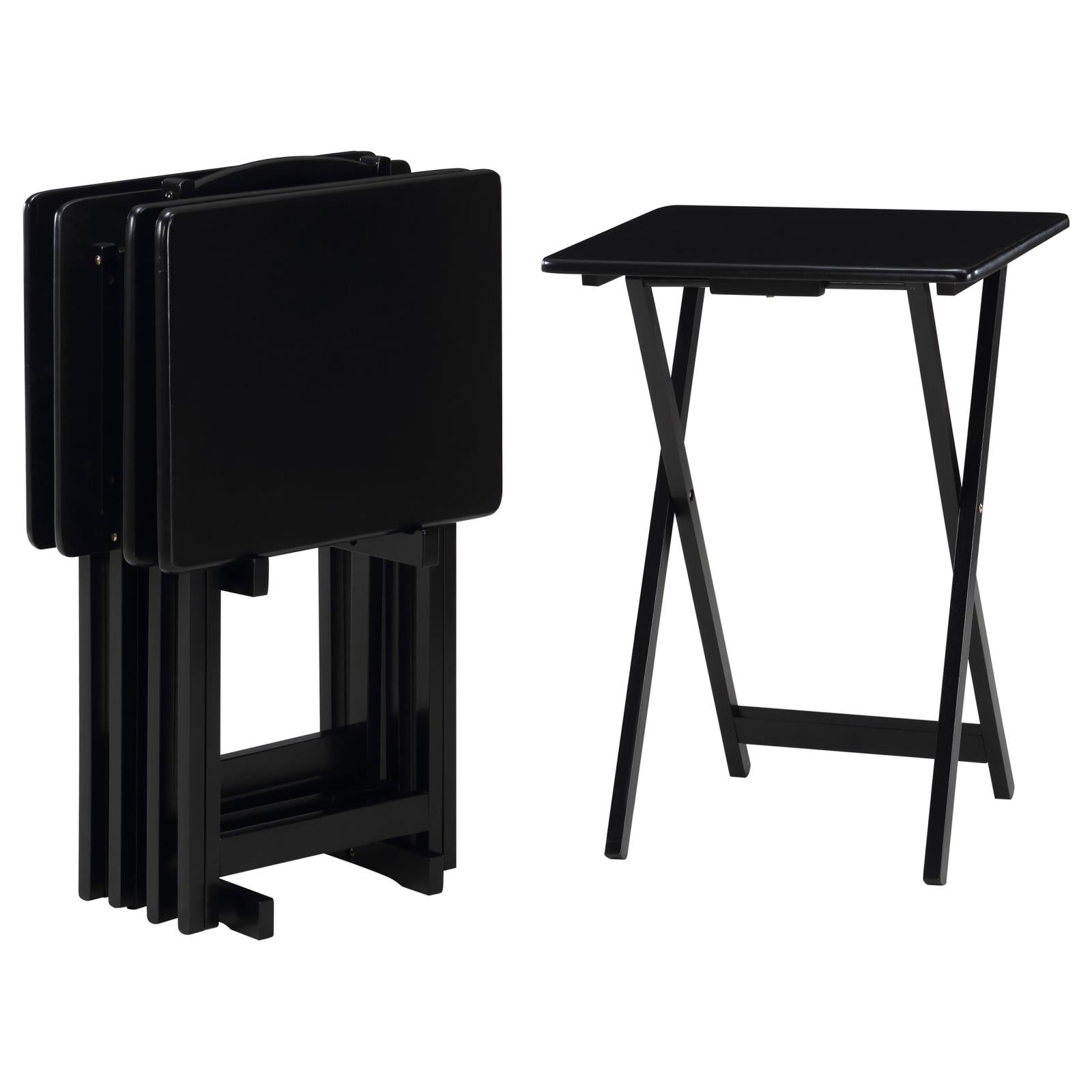 Donna 5 piece Tray Table Set Black