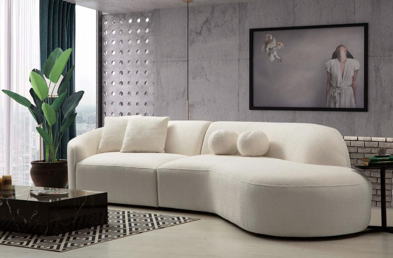 Ava Ivory Boucle Curved 134" RAF Sectional