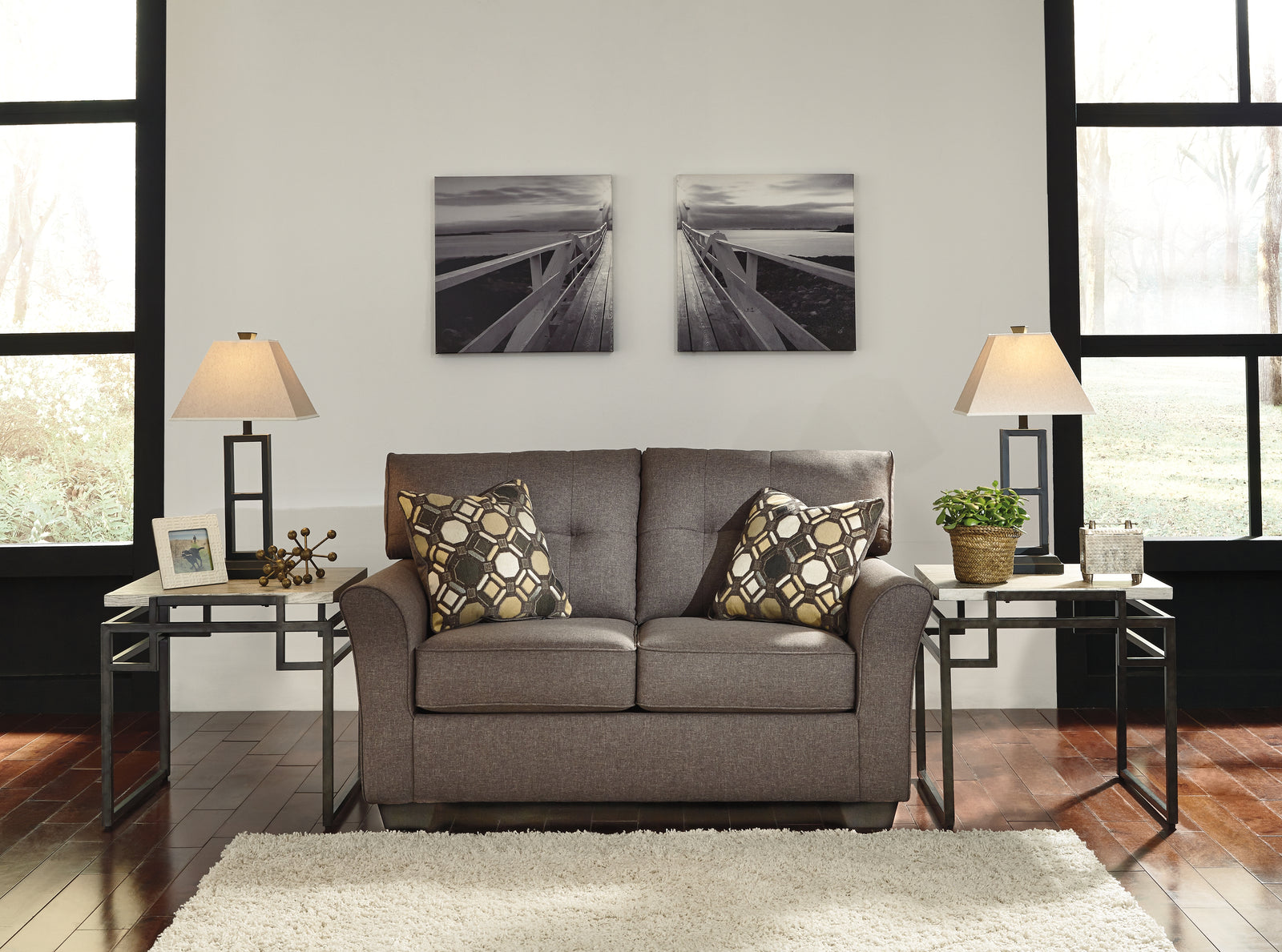 Tibbee Slate Sofa And Loveseat