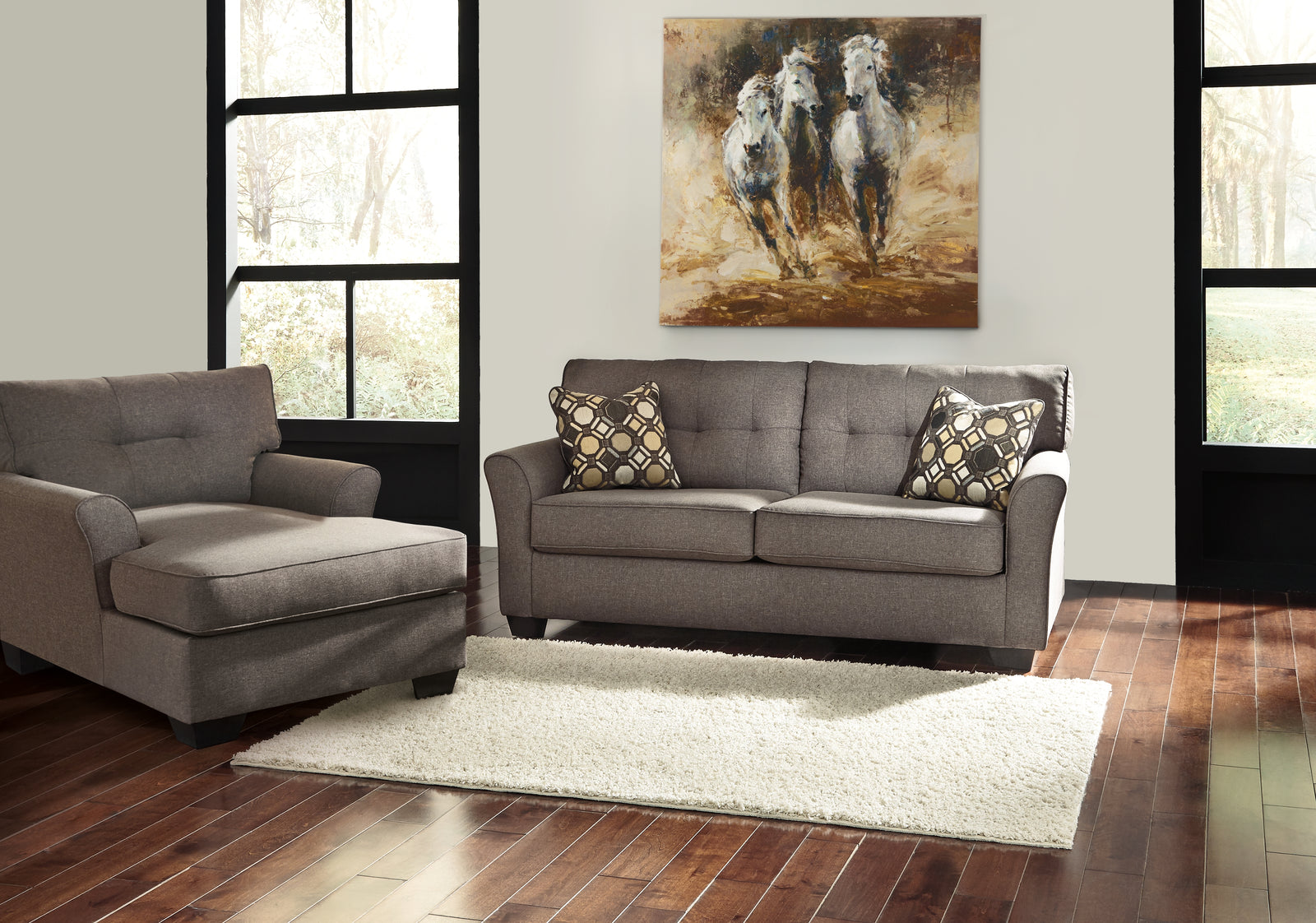 Tibbee Slate Sofa And Chaise