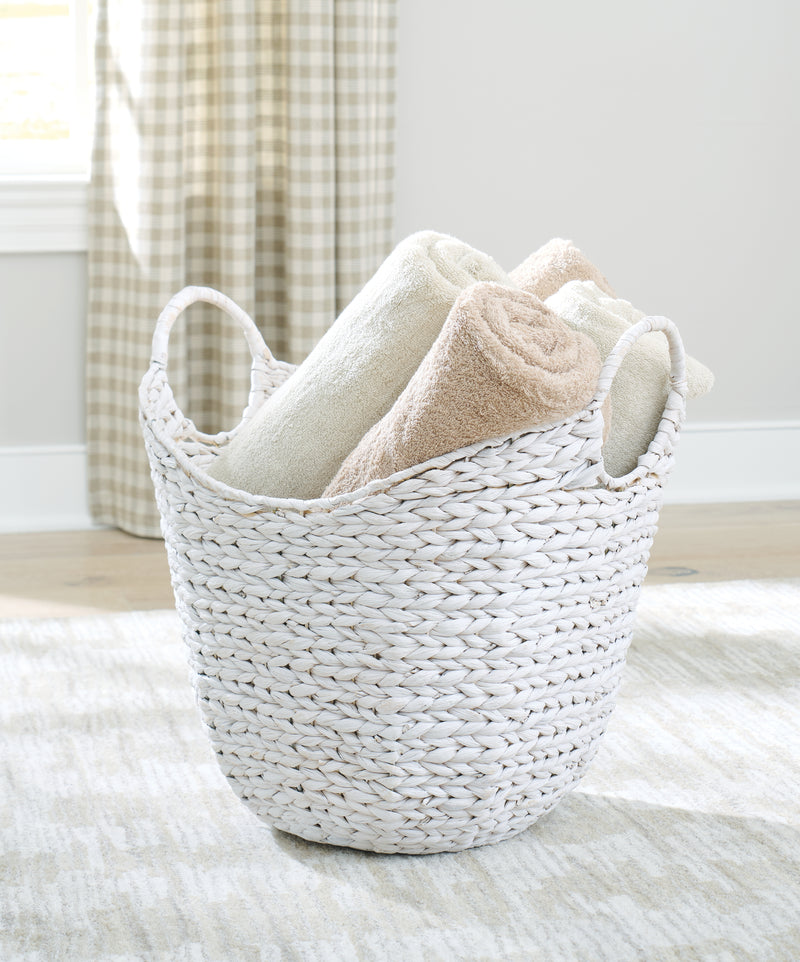 Perlman Antique White Basket (Set Of 2)