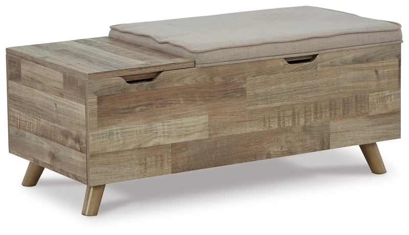 Gerdanet Beige Brown Storage Bench