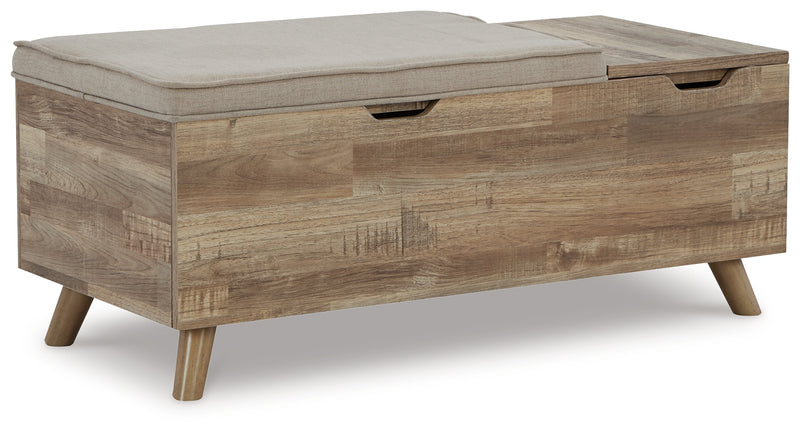 Gerdanet Beige Brown Storage Bench